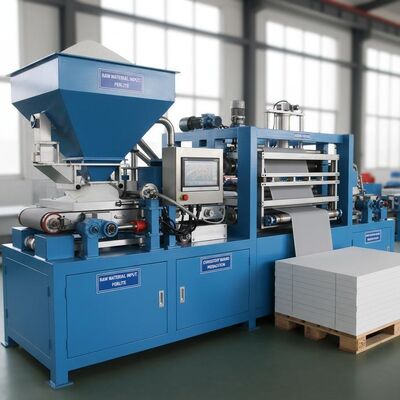 Синий полностью автоматический картонный механизм для изготовления картонных изделий с использованием перлита, предназначенный для непрерывной работы и консистентного картона